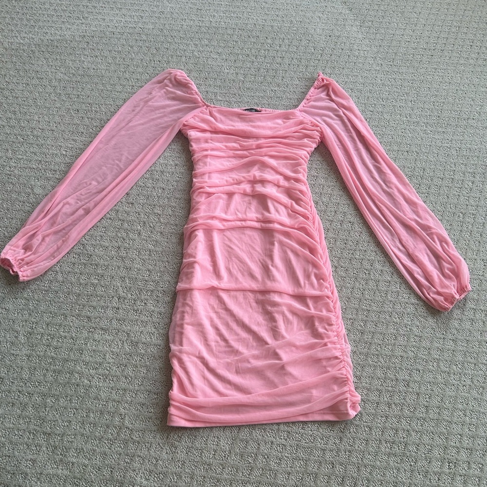 Elegant Pink Midi Dress by Unknown Brand